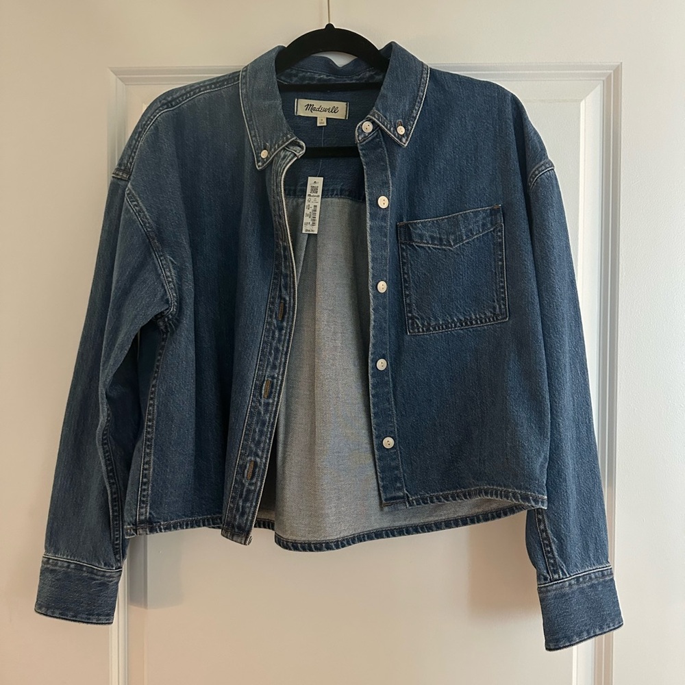 NWT — Madewell Cropped Denim Shirt — Size Small